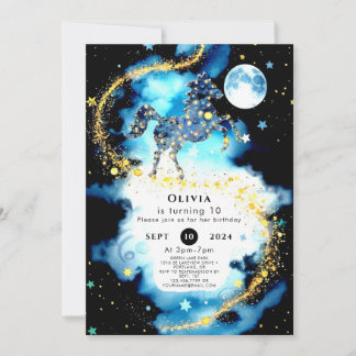 Watercolor Whimsy Horse Geburtstag Einladung