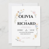 Watercolor Whimsy Pastel Floral Wedding Einladung (Vorderseite)
