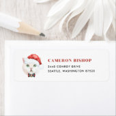 Watercolor White British Shorthair Cat Weihnachten (Insitu)