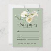 Watercolor White Calla Lilies Bouquet RSVP Karte (Vorderseite)
