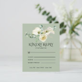 Watercolor White Calla Lilies Bouquet RSVP Karte (Stehend Vorderseite)