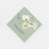Watercolor White Calla Lilies Serviette (Ecke)