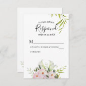 Watercolor White Calla Lilies Wedding RSVP Card (Vorne/Hinten)
