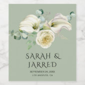 Watercolor White Calla Lilies Weinetikett (Einzelnes Label)