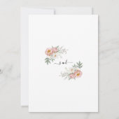 Watercolor White Dusty Rose Blume Hochzeit Einladung (Rückseite)