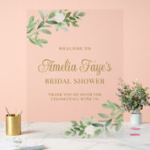 Watercolor White Floral and Greeny Bridal Shower Acrylschild (Hochzeit)