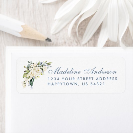 Watercolor White Floral Dusty Blue Wedding (Insitu)