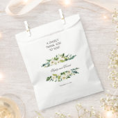 Watercolor White Floral Frame DANKE Geschenktütchen (Ausgeschnitten)