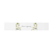 Watercolor White Floral Moderne Boho Hochzeit Einladungsbanderole (Flach)