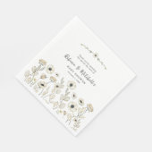 Watercolor White Floral neutrale Babydusche Serviette (Ecke)