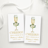 Watercolor White Floral Wedk Drink Karte