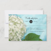 Watercolor White Hydrangea Floral Wedding RSVP Karte (Vorderseite)