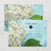 Watercolor White Hydrangea Floral Wedding RSVP Karte (Vorne/Hinten)