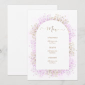 watercolor white lilac flowers menükarte (Vorne/Hinten)