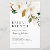 Watercolor White Magnolia Bridal Brunch Einladung (Vorderseite)