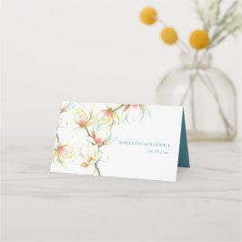 Watercolor White Magnolia Wedding Platzkarte