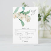 Watercolor White Orchids Floral Wedding RSVP Karte (Stehend Vorderseite)