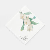 Watercolor White Orchids Floral Wedding Serviette (Ecke)
