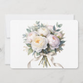 Watercolor White Peonies Wedding Rehearsal Dinner Einladung (Rückseite)