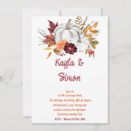 Watercolor White Pumpkin Floral Weditation Einladu Einladung