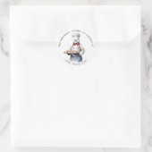 Watercolor White Snowman Koch Weihnachten Runder Aufkleber (Tasche)