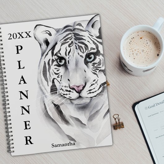 Watercolor White Tiger Custom Planer