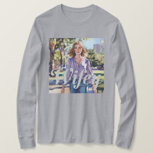 Watercolor Wifey T - Shirt (Design vorne)