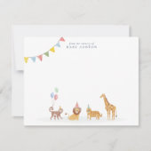 Watercolor Wild Animals Nursery note card Dankeskarte (Vorderseite)
