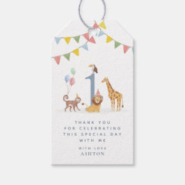 Watercolor Wild Animals Wild One Thank You Geschenkanhänger