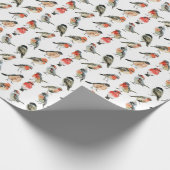 Watercolor Wild Birds Wrapping Paper Geschenkpapier (Ecke)