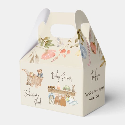 Watercolor Wild Blume Boho Kinderzimmer Babydusche Geschenkschachtel (Vorderseite)