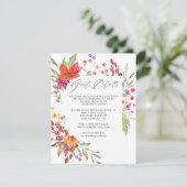 Watercolor Wild Blume Wedding Guest Details Begleitkarte (Stehend Vorderseite)