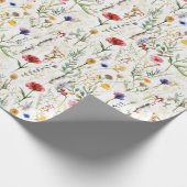 Watercolor Wild Blume Wrapping Paper Geschenkpapier (Ecke)