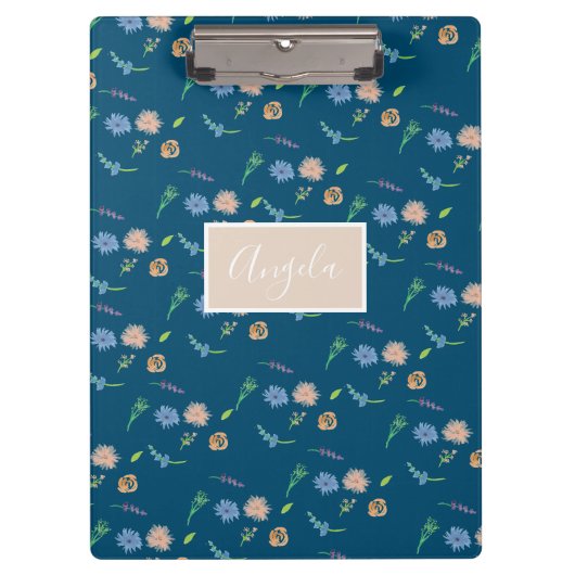 Watercolor Wild Florals Botanischer Event Designer Klemmbrett (Vorderseite)