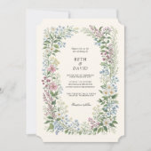 Watercolor Wild Flowers Wedding Einladung (Vorderseite)