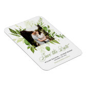 Watercolor Wild Green Foliage Photo Save the Date Magnet (Rechte Seite)