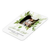 Watercolor Wild Green Foliage Photo Save the Date Magnet (Linke Seite)