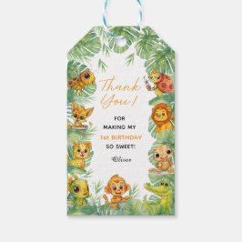 Watercolor Wild One Jungle 1st Birthday Gift Tags Geschenkanhänger