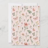 Watercolor Wild One Wildflower 1st Birthday Einladung (Rückseite)