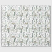 Watercolor Wild Pine Pattern Geschenkpapier (Flach)