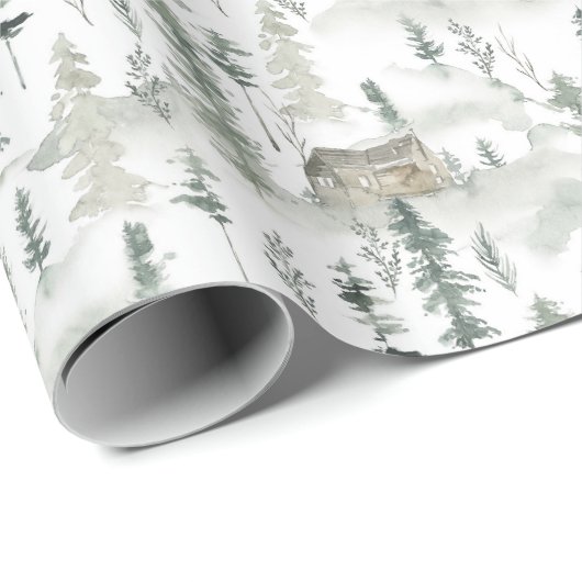 Watercolor Wild Pine Pattern Geschenkpapier (Rolleneckpunkt)