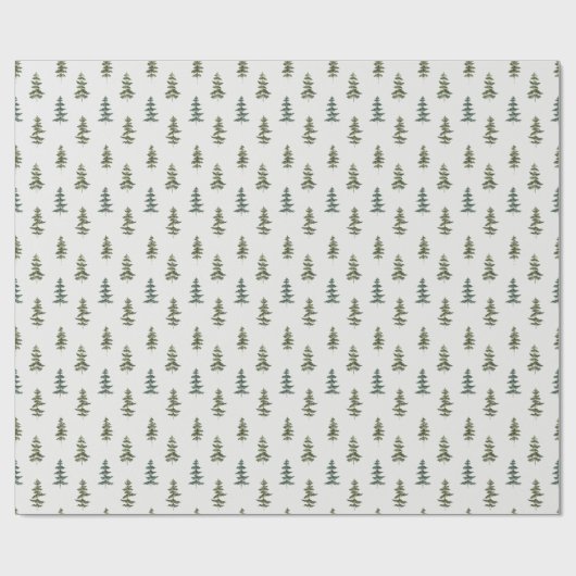 Watercolor Wild Pine Pattern Geschenkpapier (Flach)
