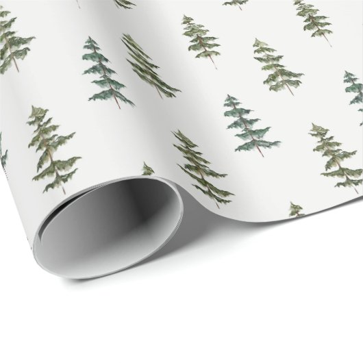 Watercolor Wild Pine Pattern Geschenkpapier (Rolleneckpunkt)