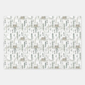 Watercolor Wild Pine Pattern Geschenkpapier Set (Vorderseite)