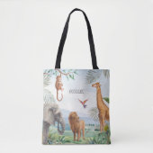 Watercolor Wild Safari Jungle African Animals Tasche (Vorderseite)