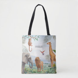 Watercolor Wild Safari Jungle African Animals Tasche