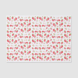 Watercolor Wild Strawberry Birthday Seidenpapier