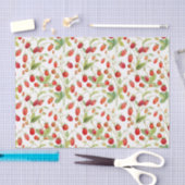 Watercolor Wild Strawberry Pattern Seidenpapier (Handwerk)