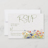 Watercolor-Wildblume-Hochzeitkarte für RSVP (Vorderseite)