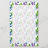 Watercolor-Wildblume-Kaktus-Muster Briefpapier (Vorderseite)